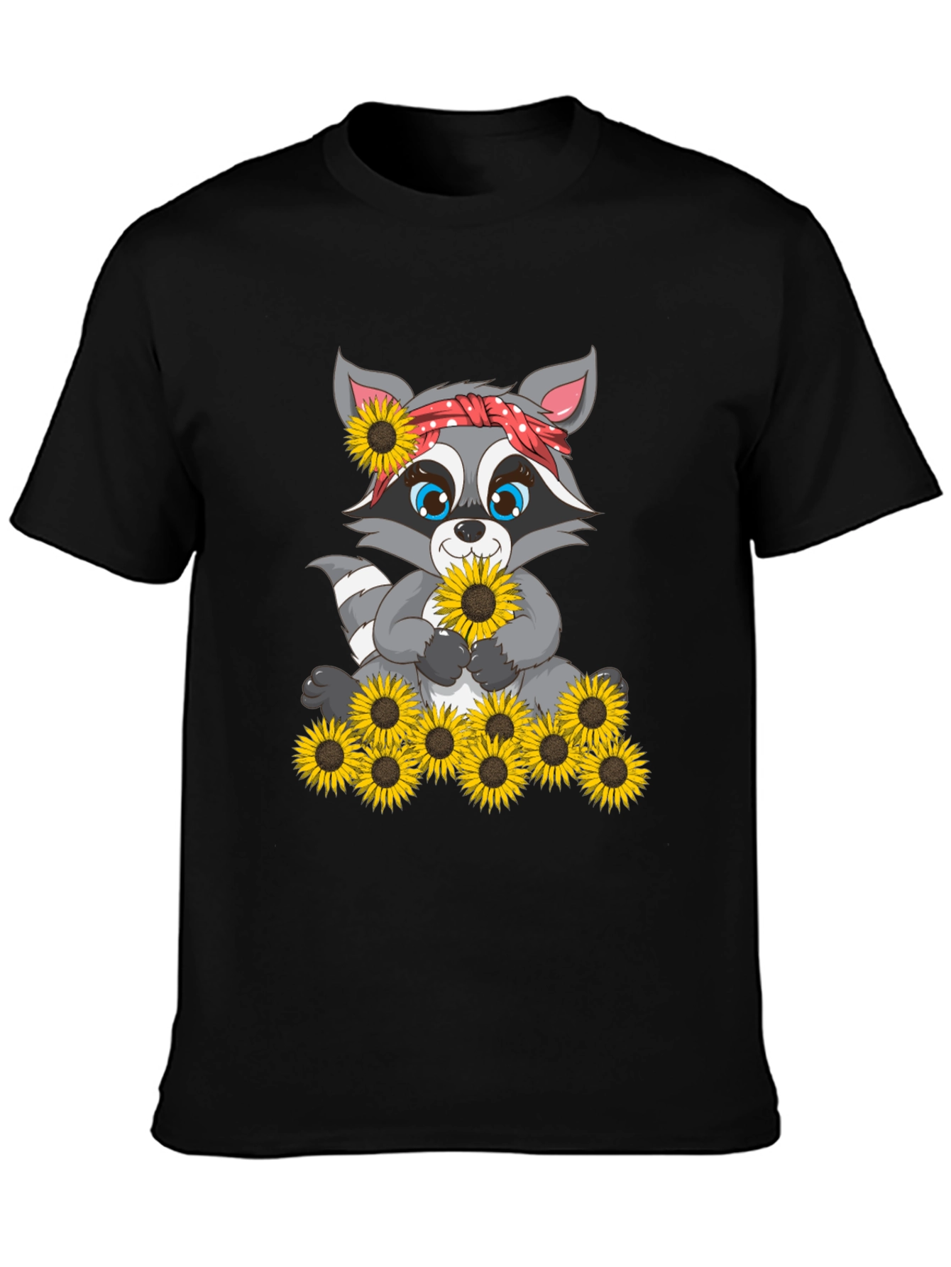 Sunflower Raccoon Graphic Tee