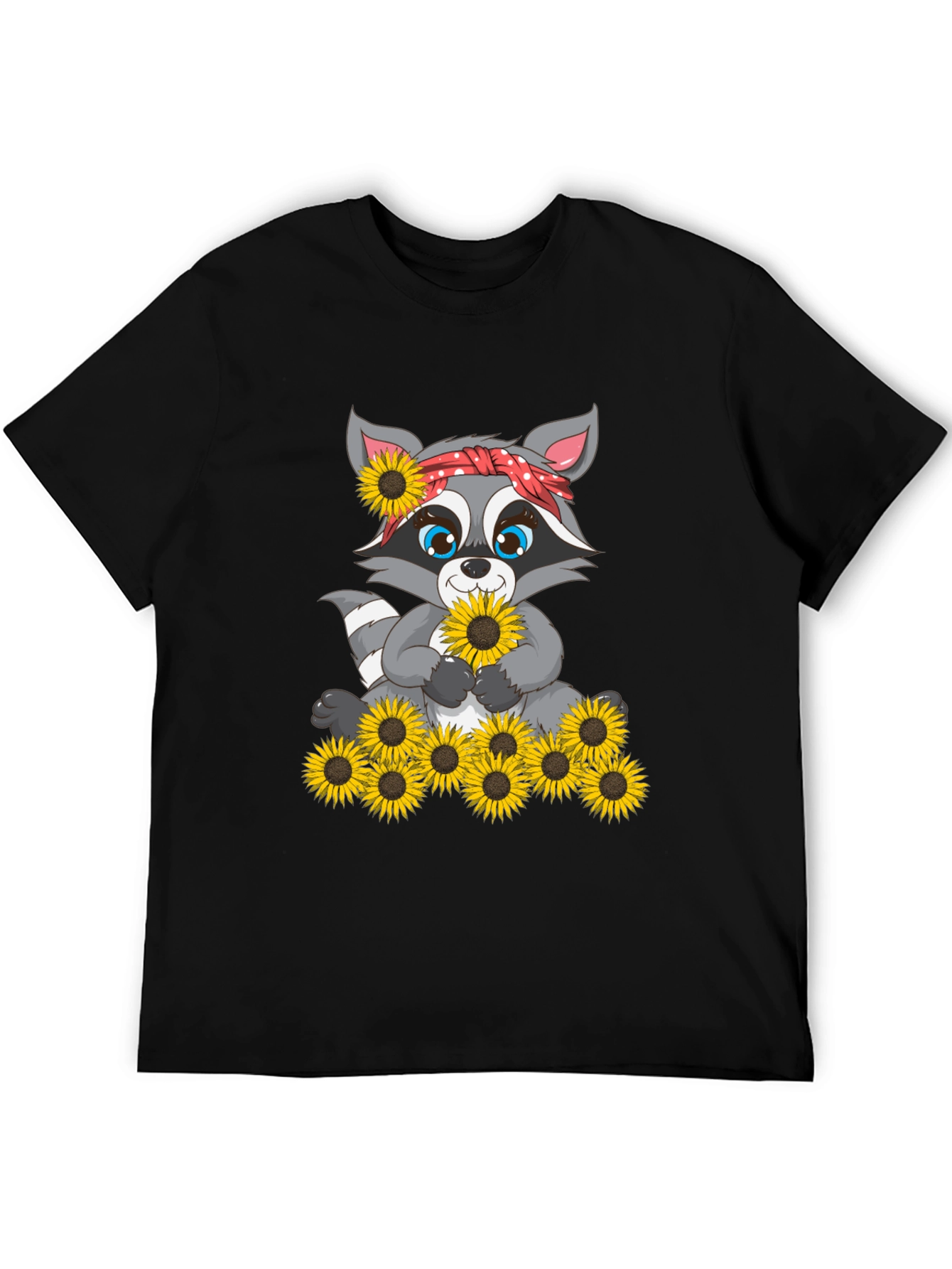 Sunflower Raccoon Graphic Tee