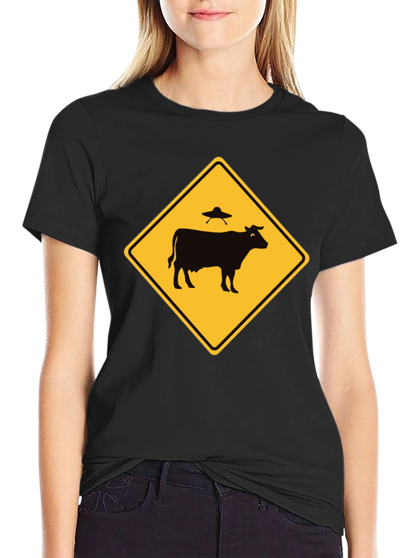 Alien Cow Abduction T-Shirt - Funny UFO Tee