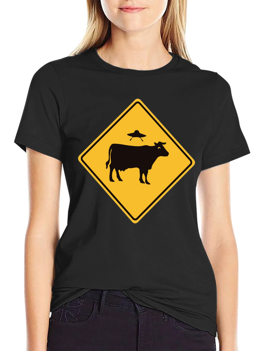 Alien Cow Abduction T-Shirt - Funny UFO Tee
