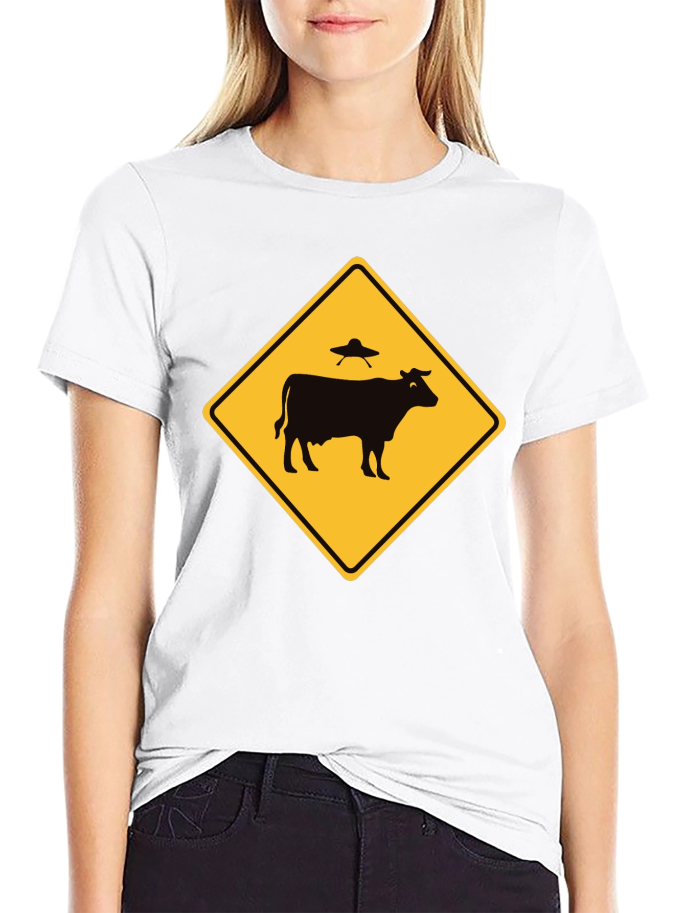 Alien Cow Abduction T-Shirt - Funny UFO Tee