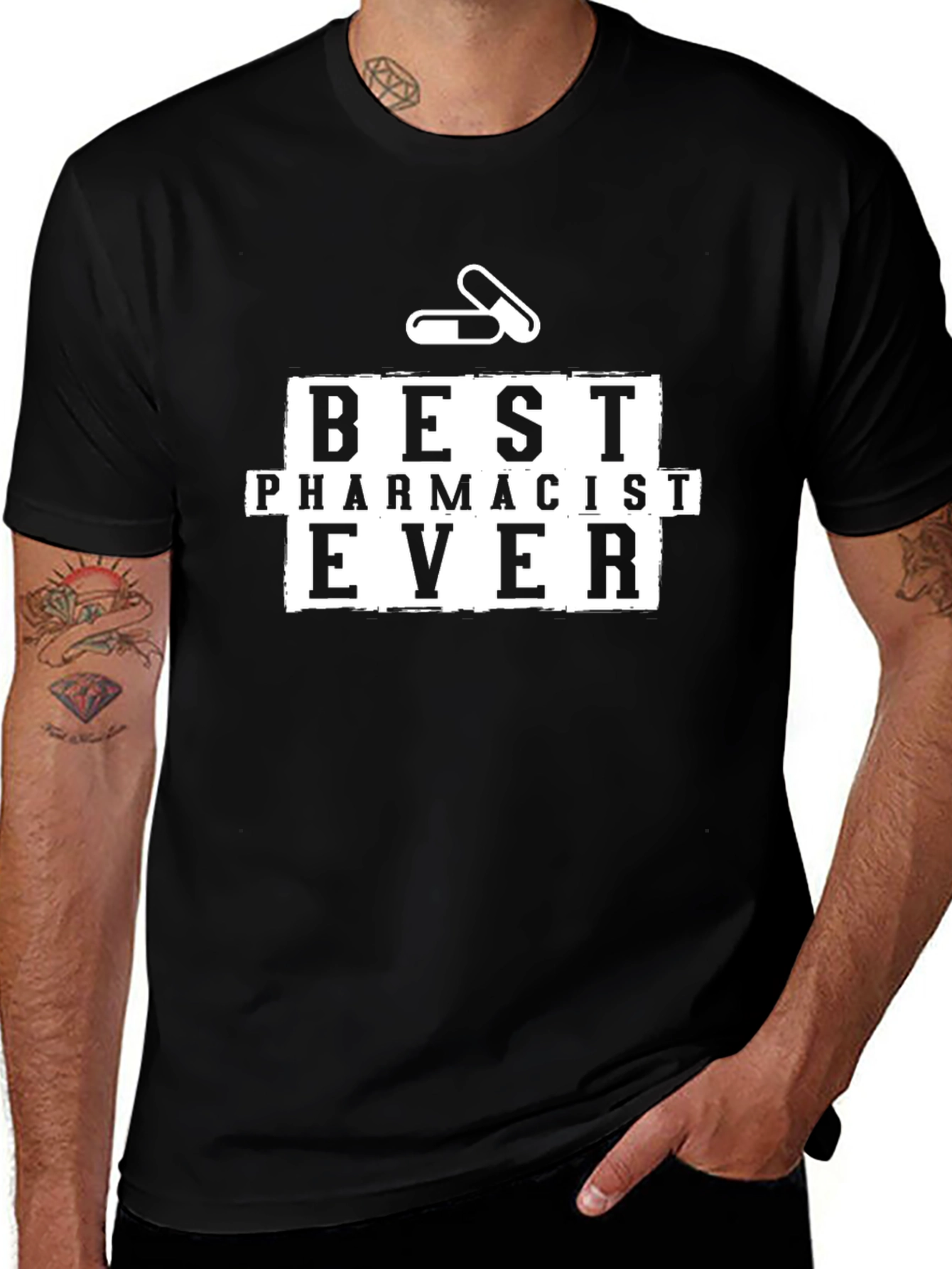 Best Pharmacist Ever Black T-Shirt - Pharmacy Gift