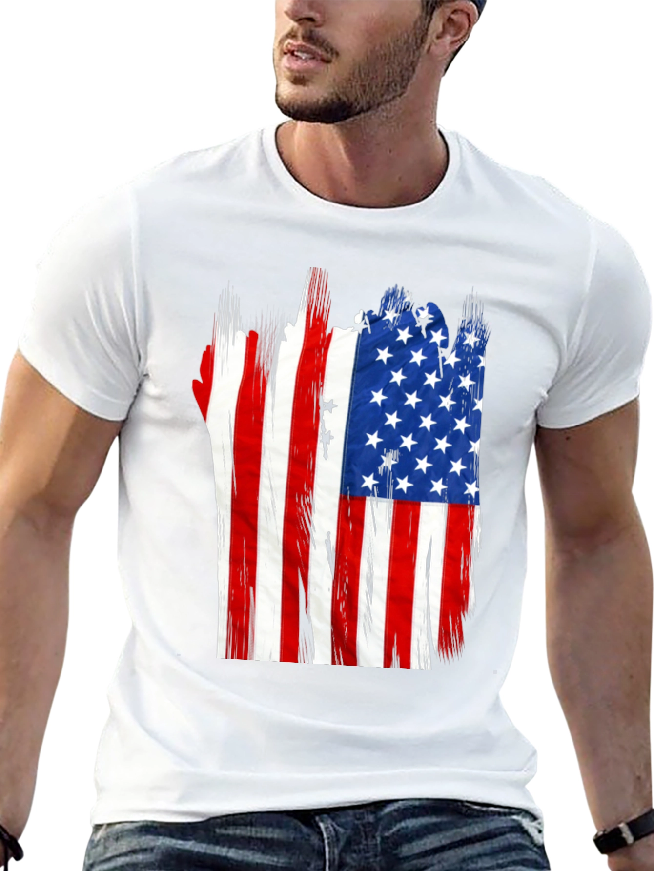 American Flag Graphic Black T-Shirt
