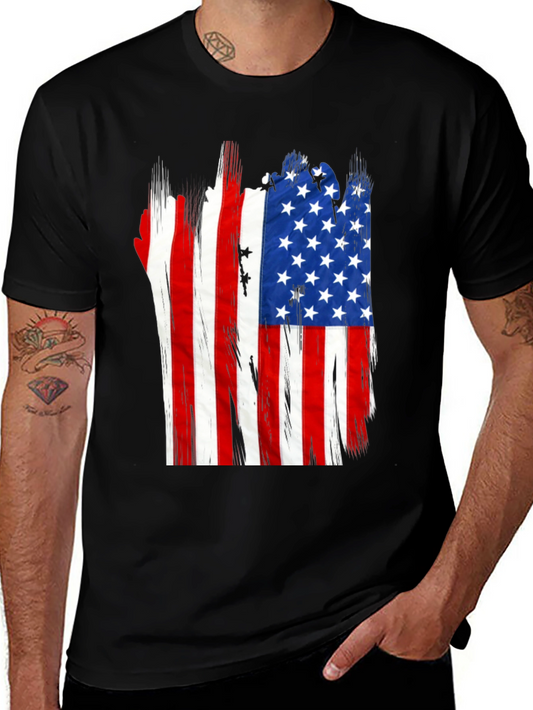 American Flag Graphic Black T-Shirt