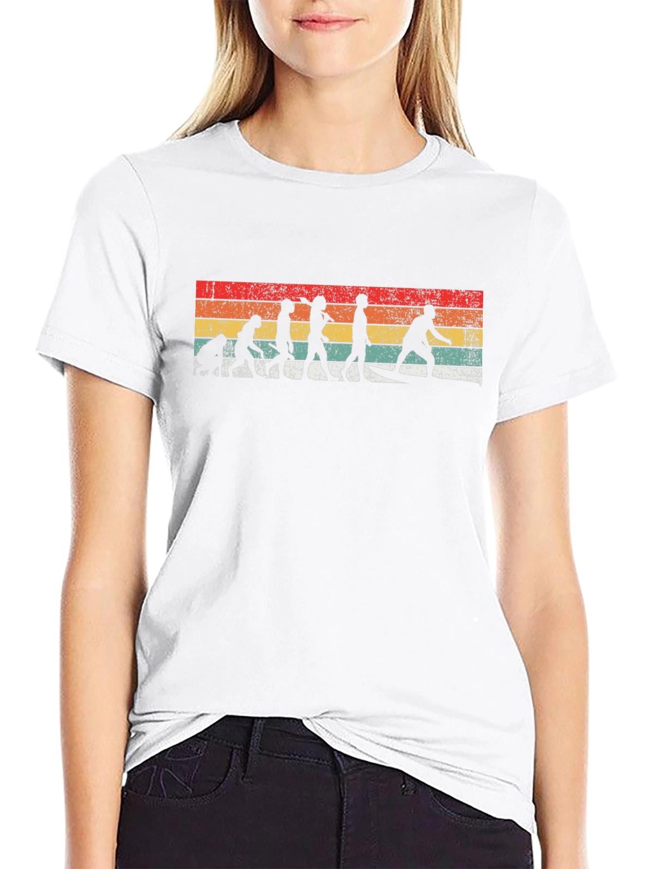 Retro Surfing Evolution Graphic Tee - Black
