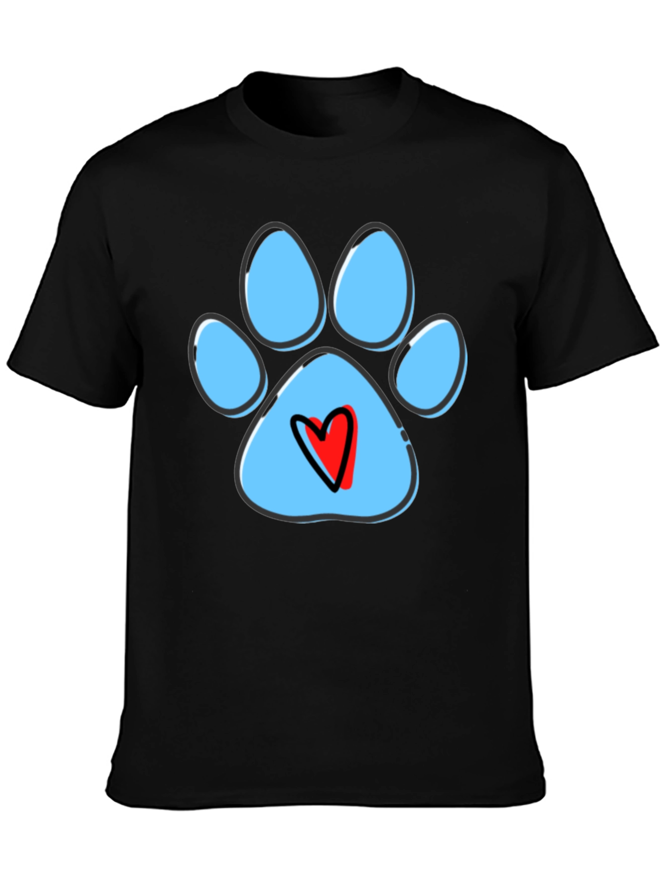 Paw Print Heart T-Shirt - Dog Lover Tee