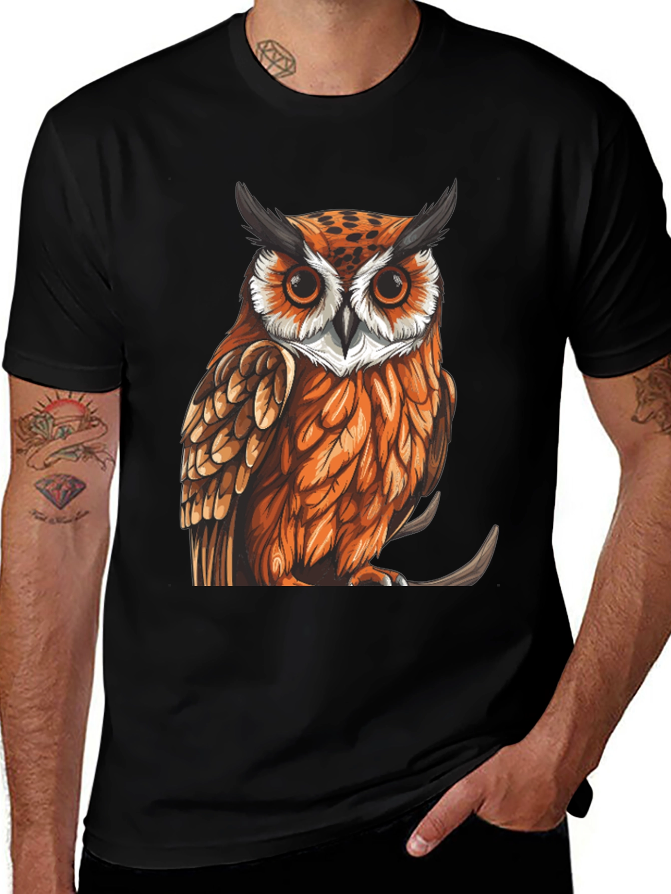 Owl Graphic Print T-Shirt