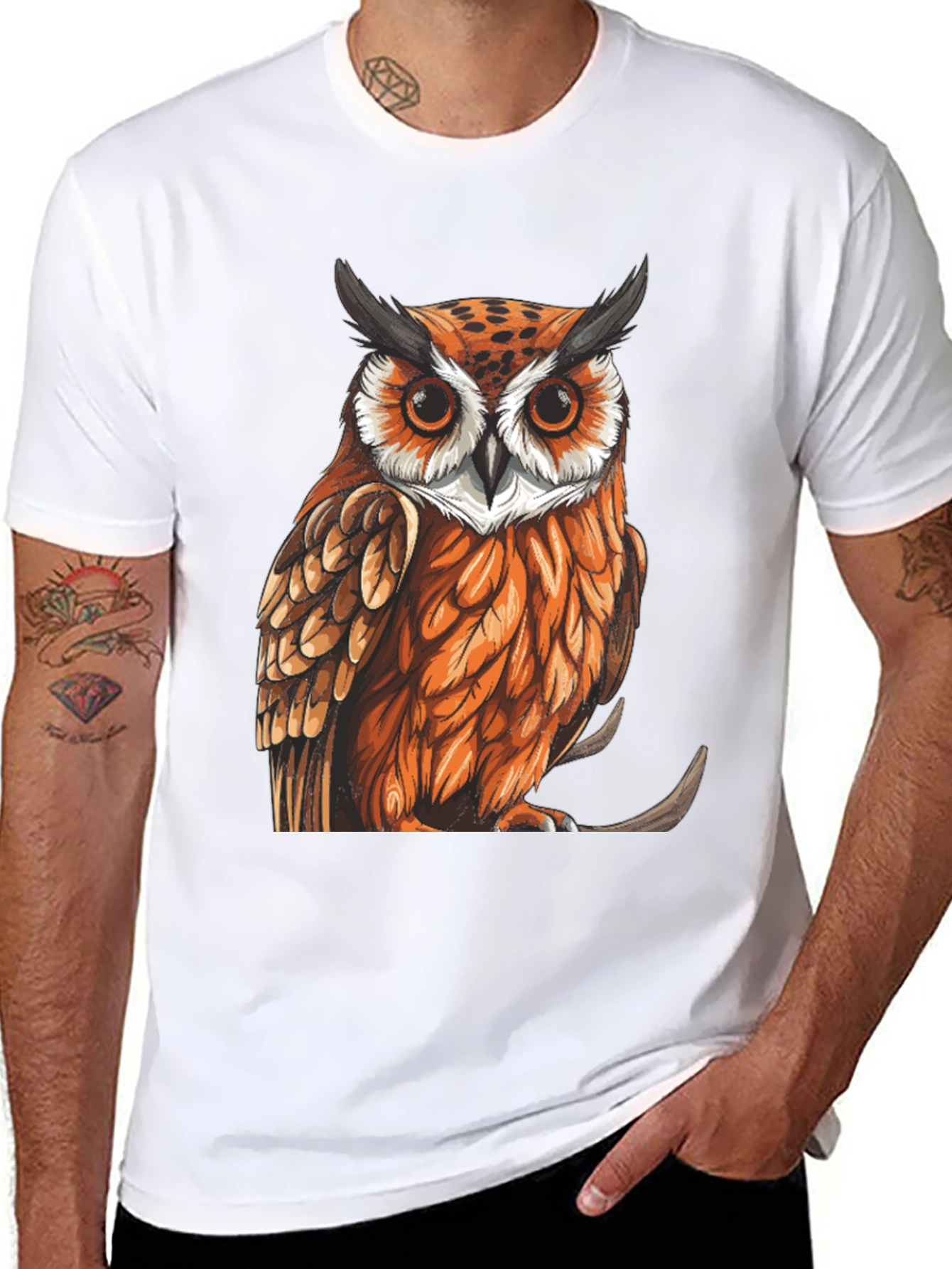 Owl Graphic Print T-Shirt