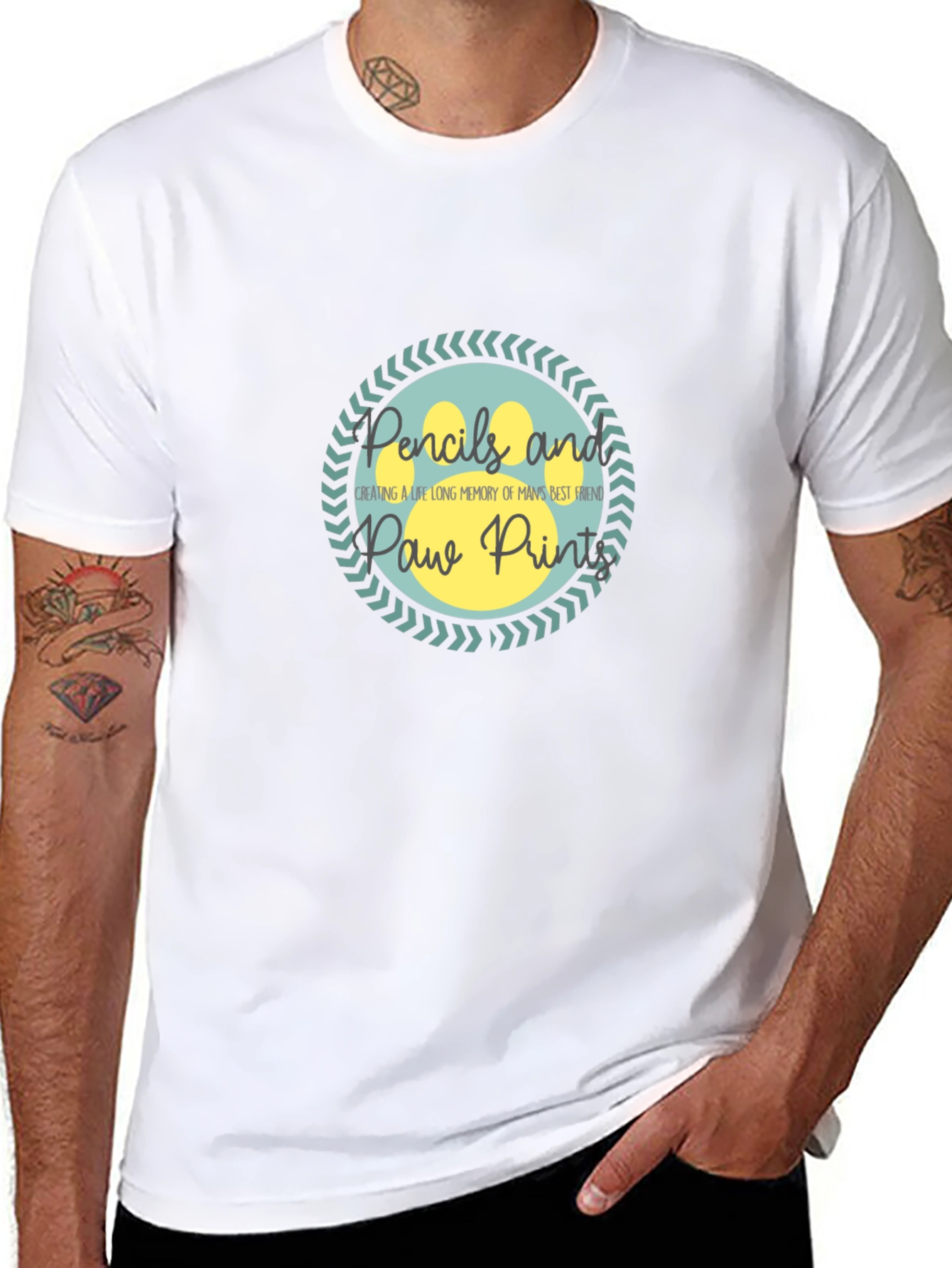 Pencils and Paw Prints T-Shirt