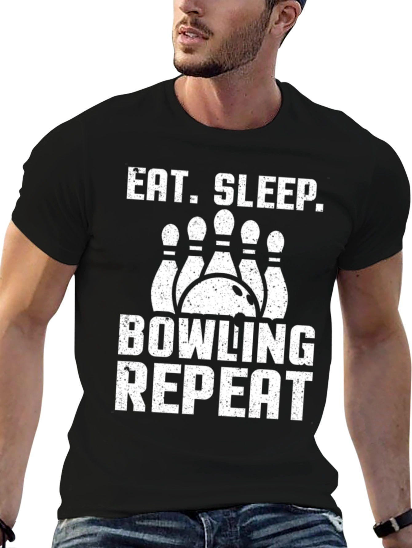 Eat Sleep Bowling Repeat Graphic Tee