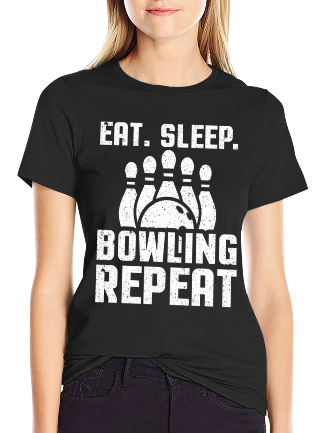 Eat Sleep Bowling Repeat Graphic Tee