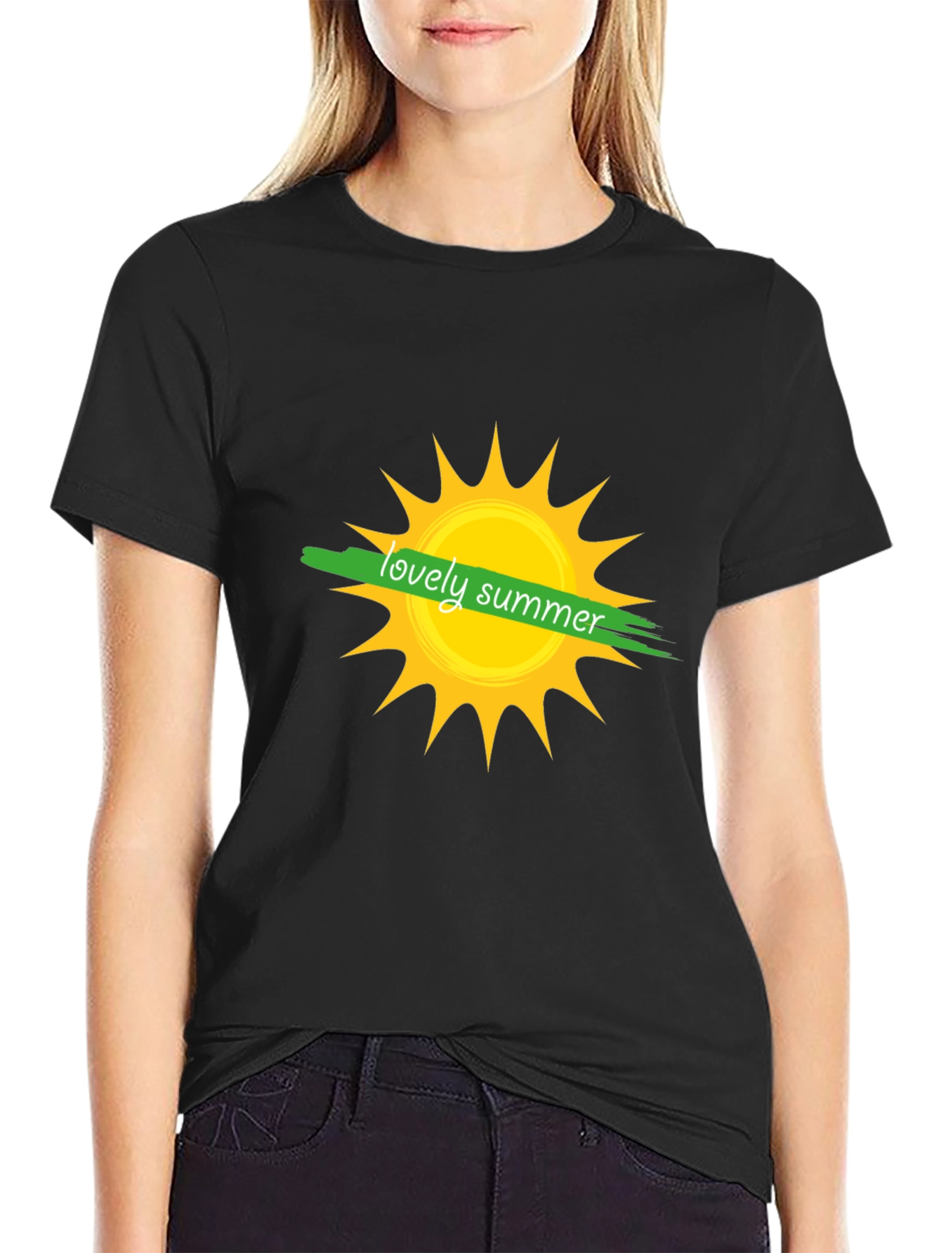 Lovely Summer Graphic T-Shirt - Black
