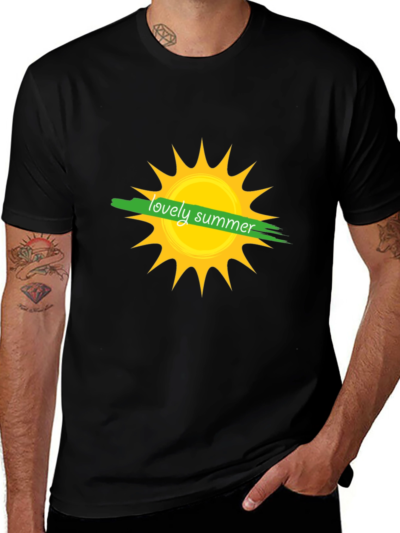 Lovely Summer Graphic T-Shirt - Black