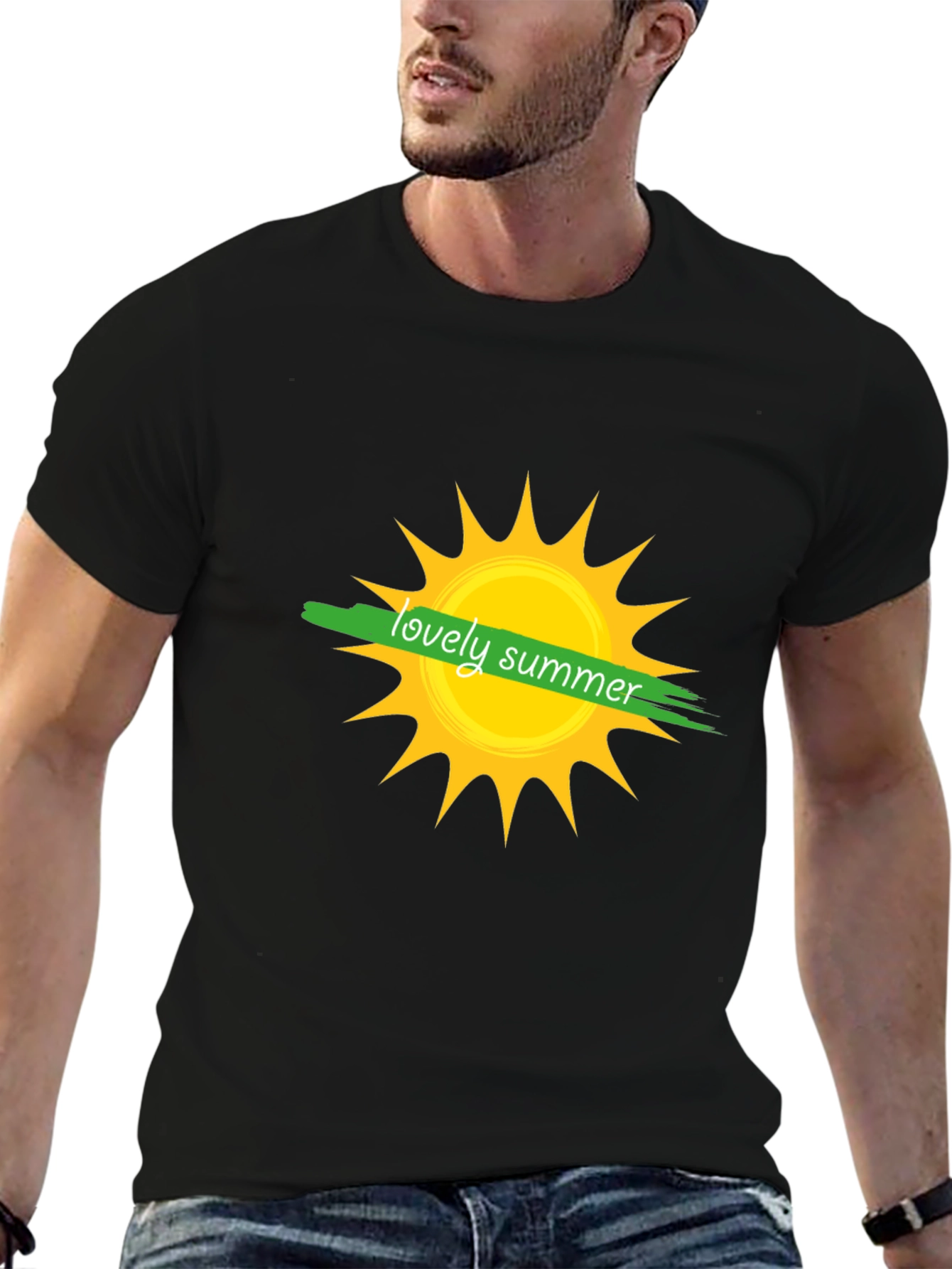 Lovely Summer Graphic T-Shirt - Black