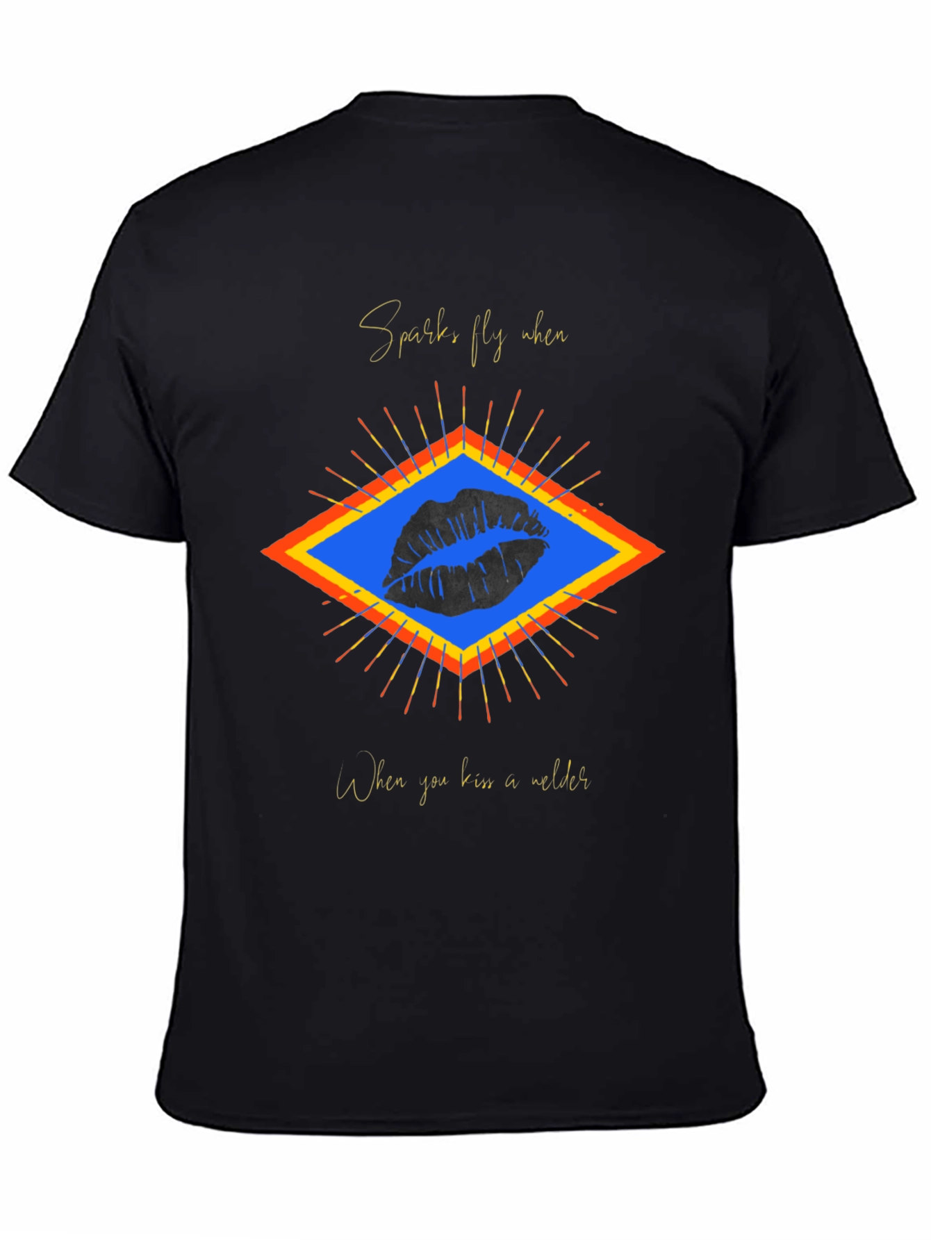 Sparks Fly Welder Kiss Graphic Tee