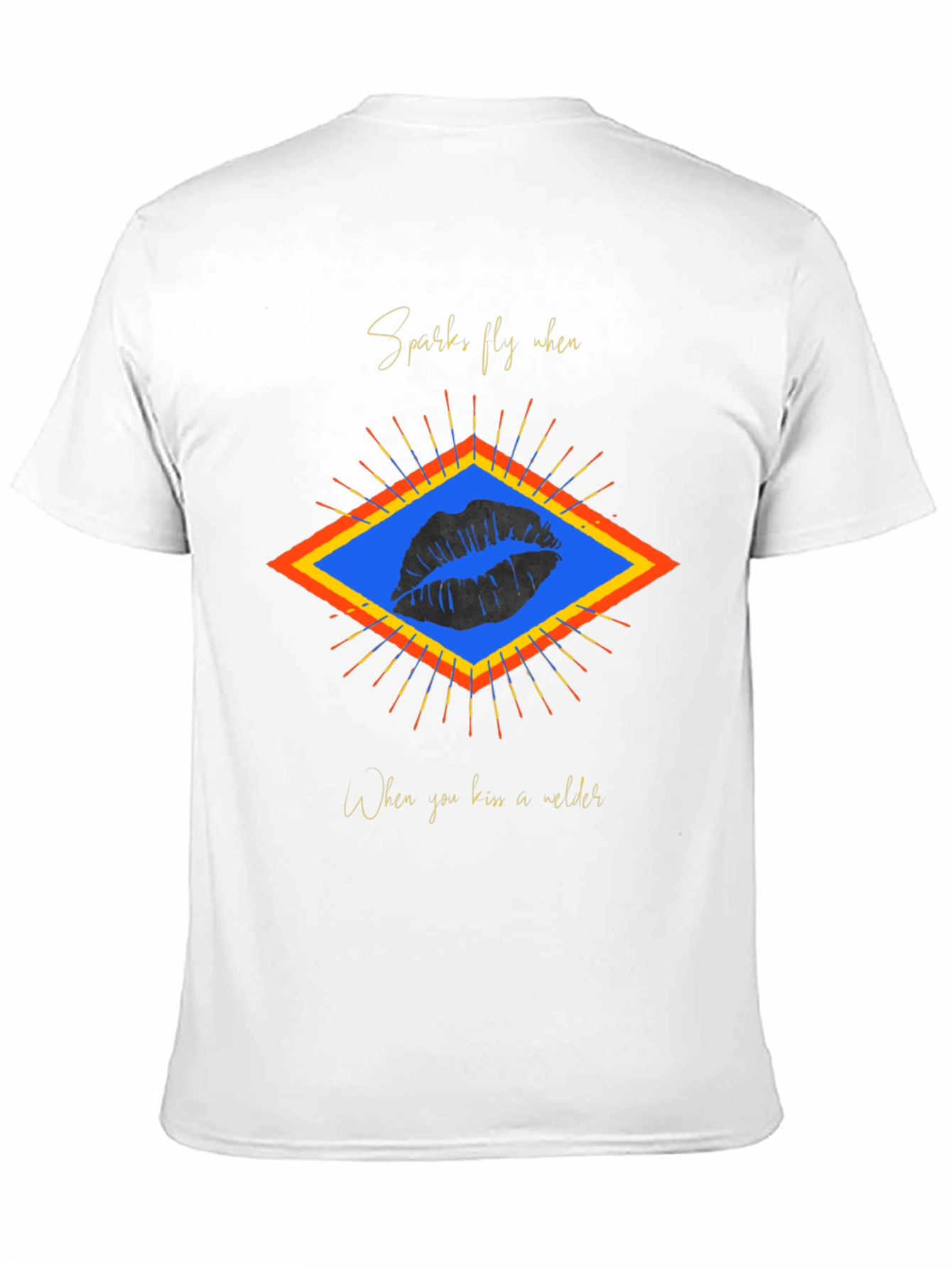 Sparks Fly Welder Kiss Graphic Tee
