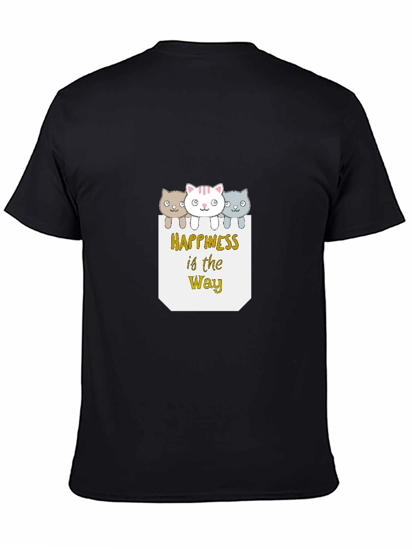 Happiness is the Way Cute Cat T-Shirt