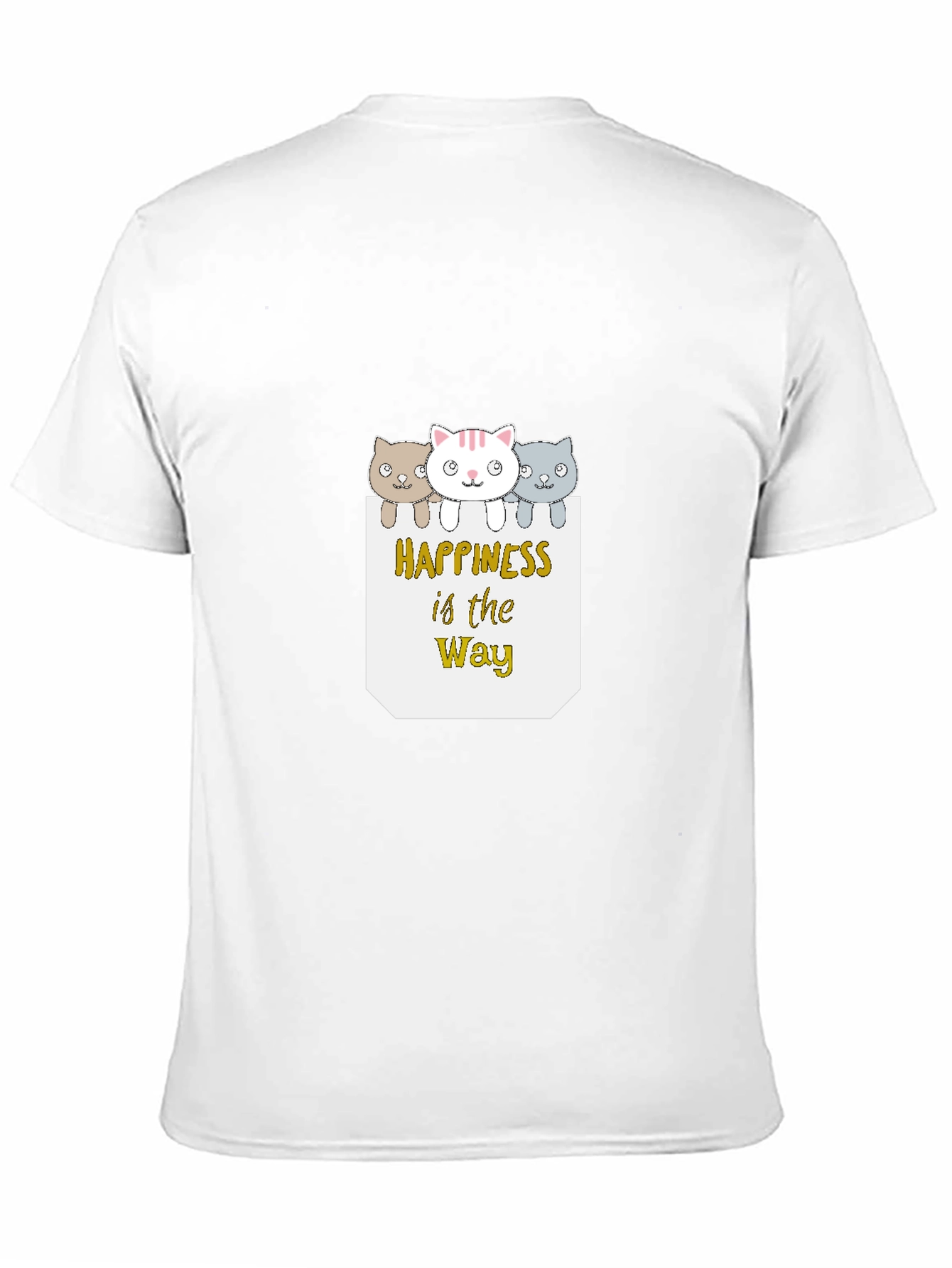 Happiness is the Way Cute Cat T-Shirt