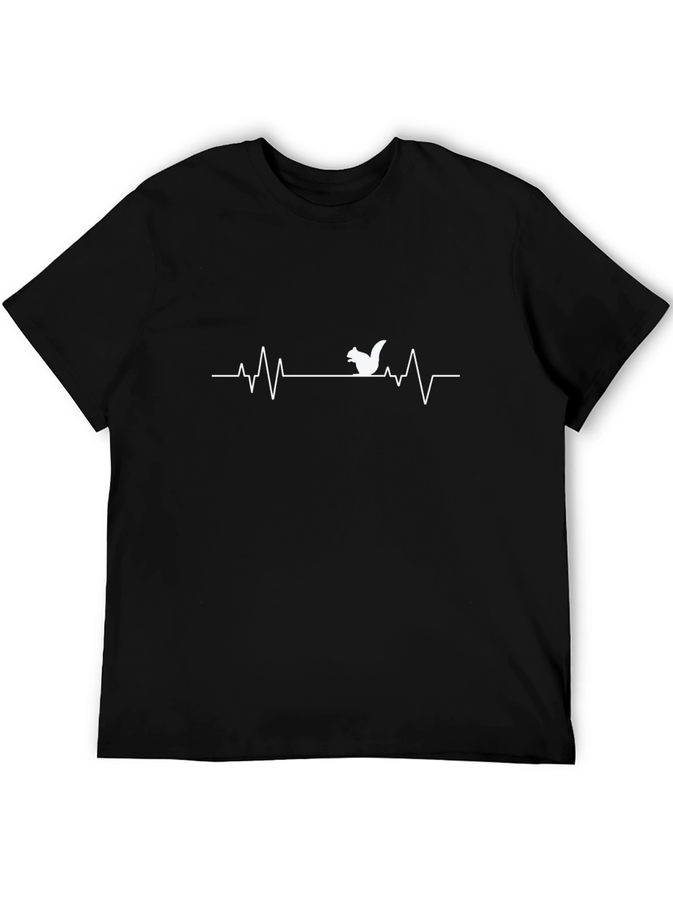 Squirrel Heartbeat Graphic Tee - Black