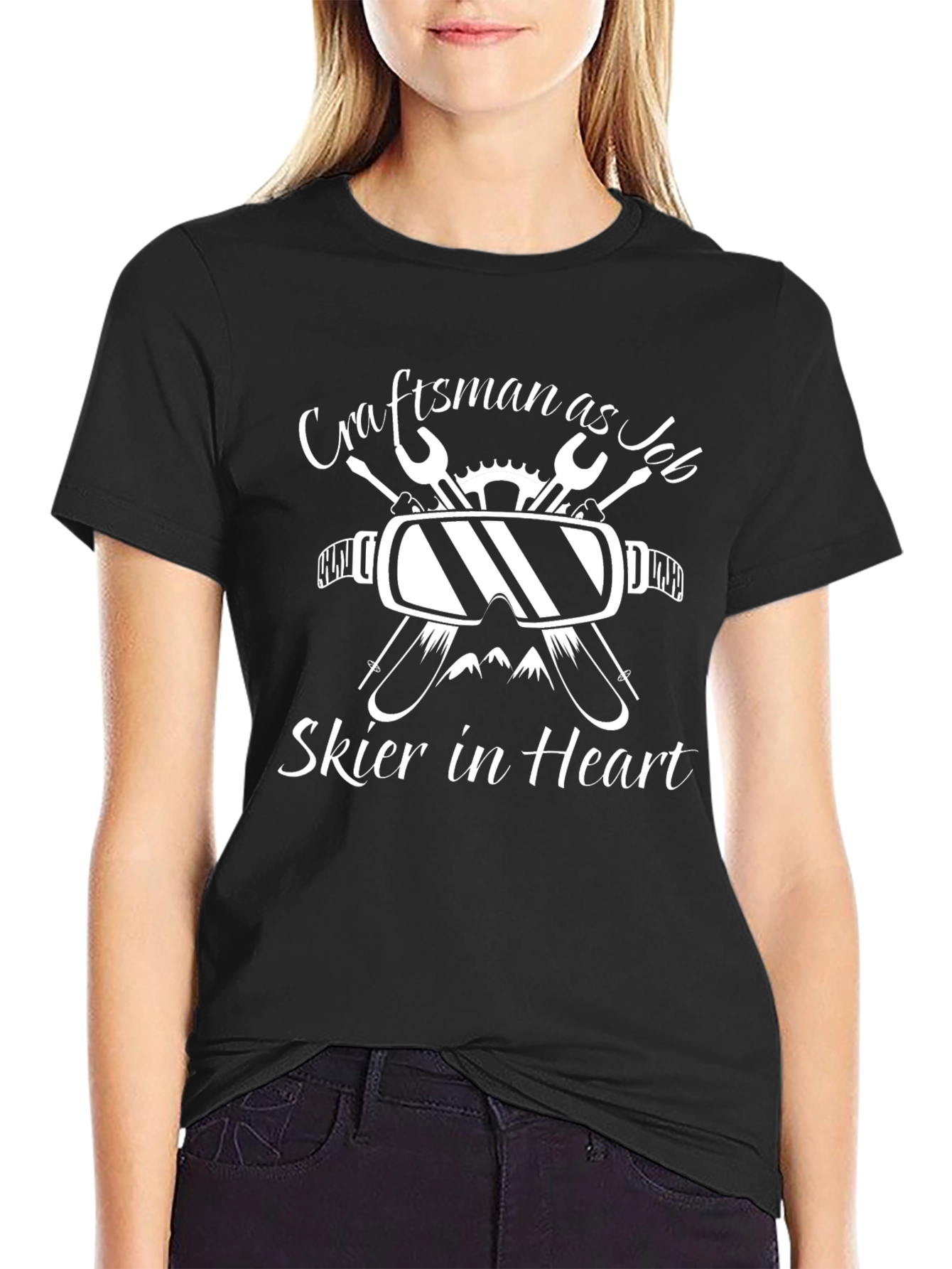 Craftsman Skier T-Shirt - Job & Heart Graphic Tee