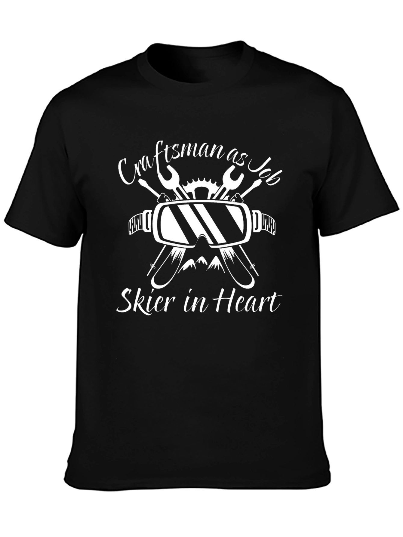 Craftsman Skier T-Shirt - Job & Heart Graphic Tee