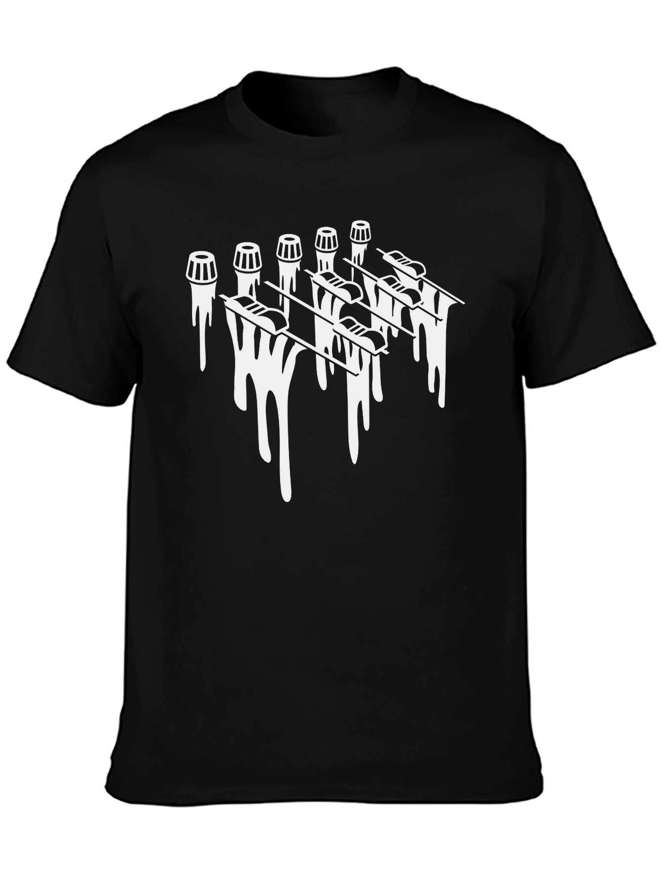 Modern Drip Graphic Black T-Shirt