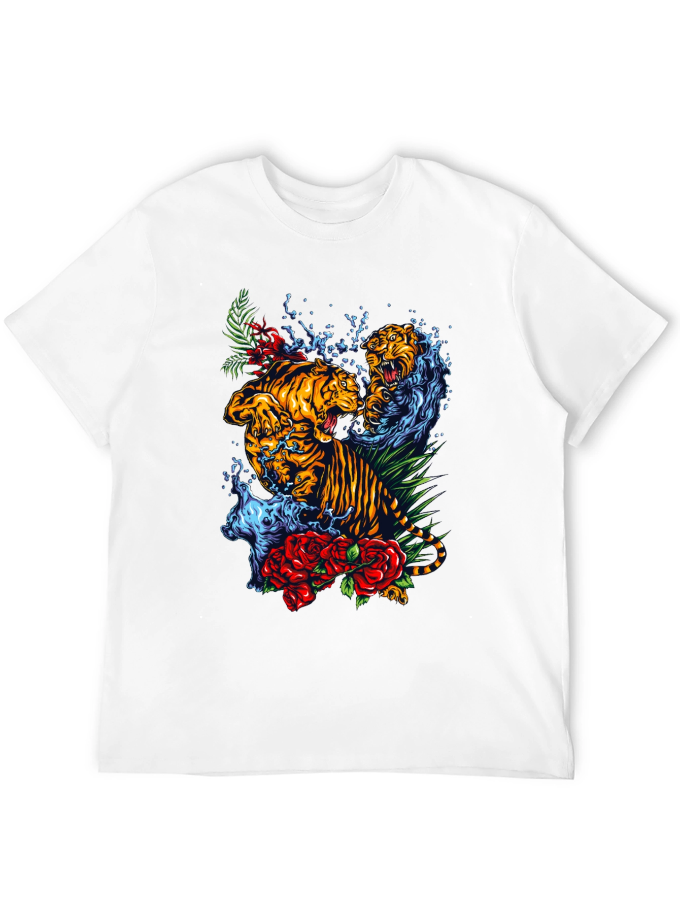 Tiger Splash Graphic T-Shirt - Bold Black Tee
