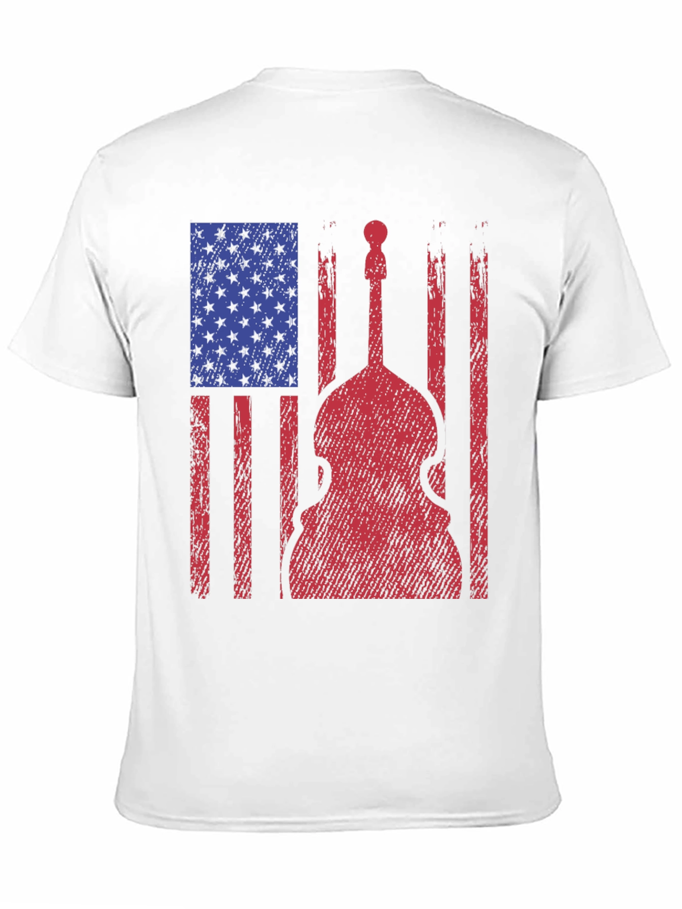 American Flag Bass Guitar Graphic T-Shirt