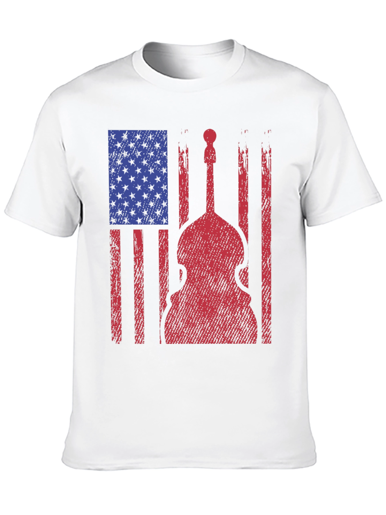 American Flag Bass Guitar Graphic T-Shirt