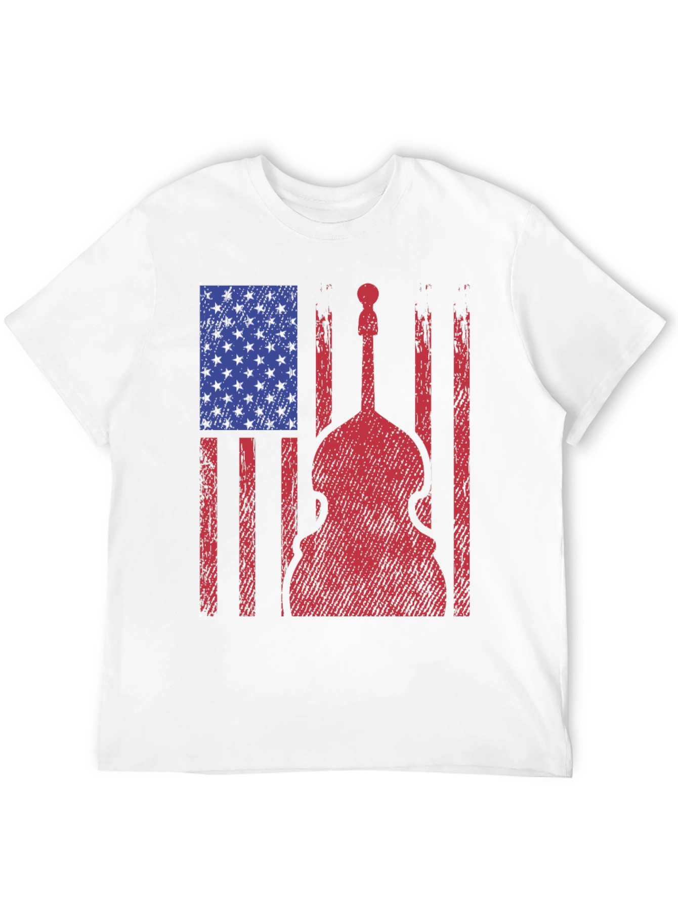 American Flag Bass Guitar Graphic T-Shirt