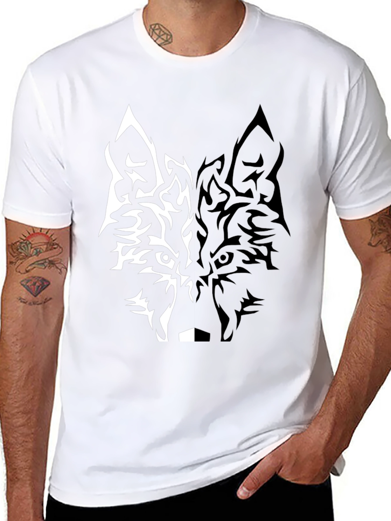 Wolf Graphic Tee - Black Short Sleeve T-Shirt