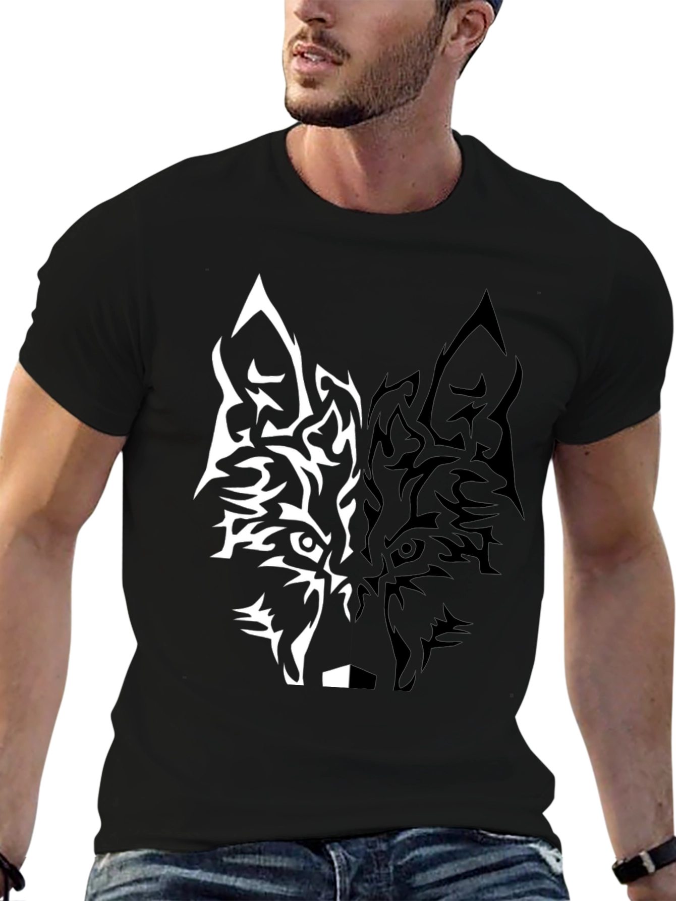 Wolf Graphic Tee - Black Short Sleeve T-Shirt