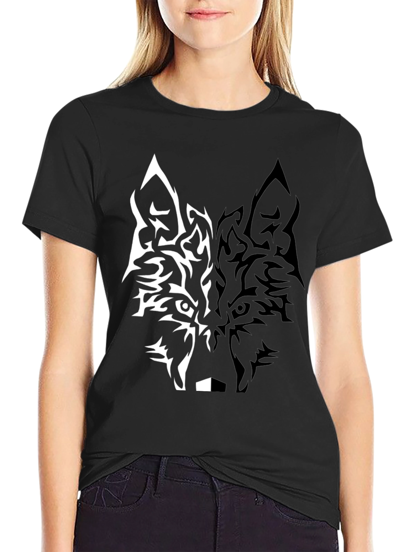 Wolf Graphic Tee - Black Short Sleeve T-Shirt