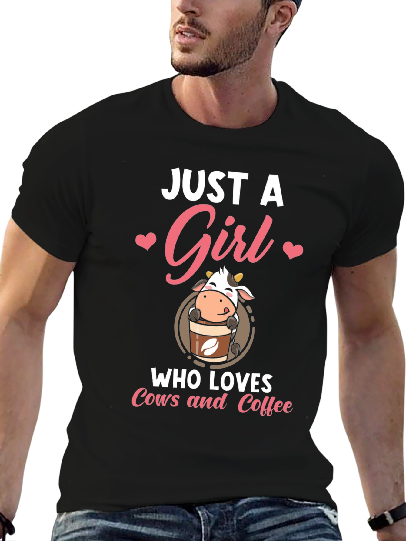 Girl Who Loves Cows and Coffee T-Shirt