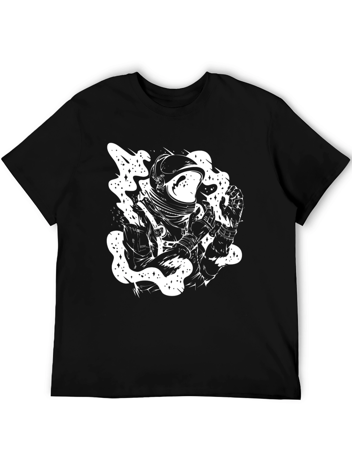 Astronaut Graphic Tee - Black Cotton T-Shirt