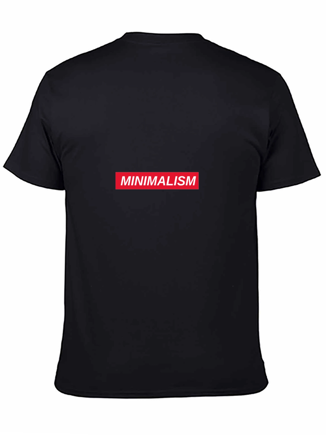 Minimalism Graphic Tee - Black Cotton Short Sleeve