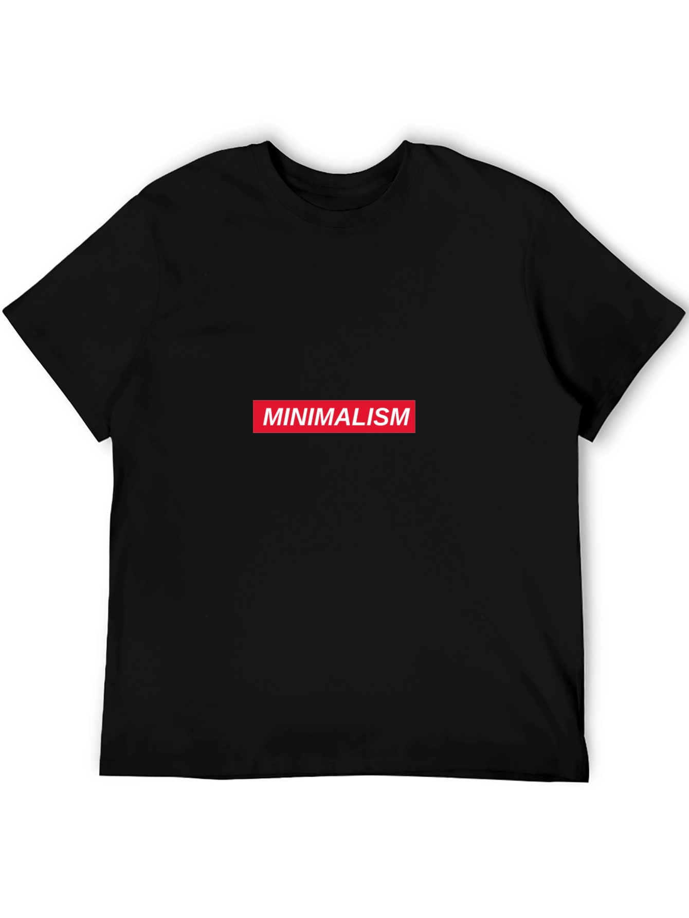 Minimalism Graphic Tee - Black Cotton Short Sleeve