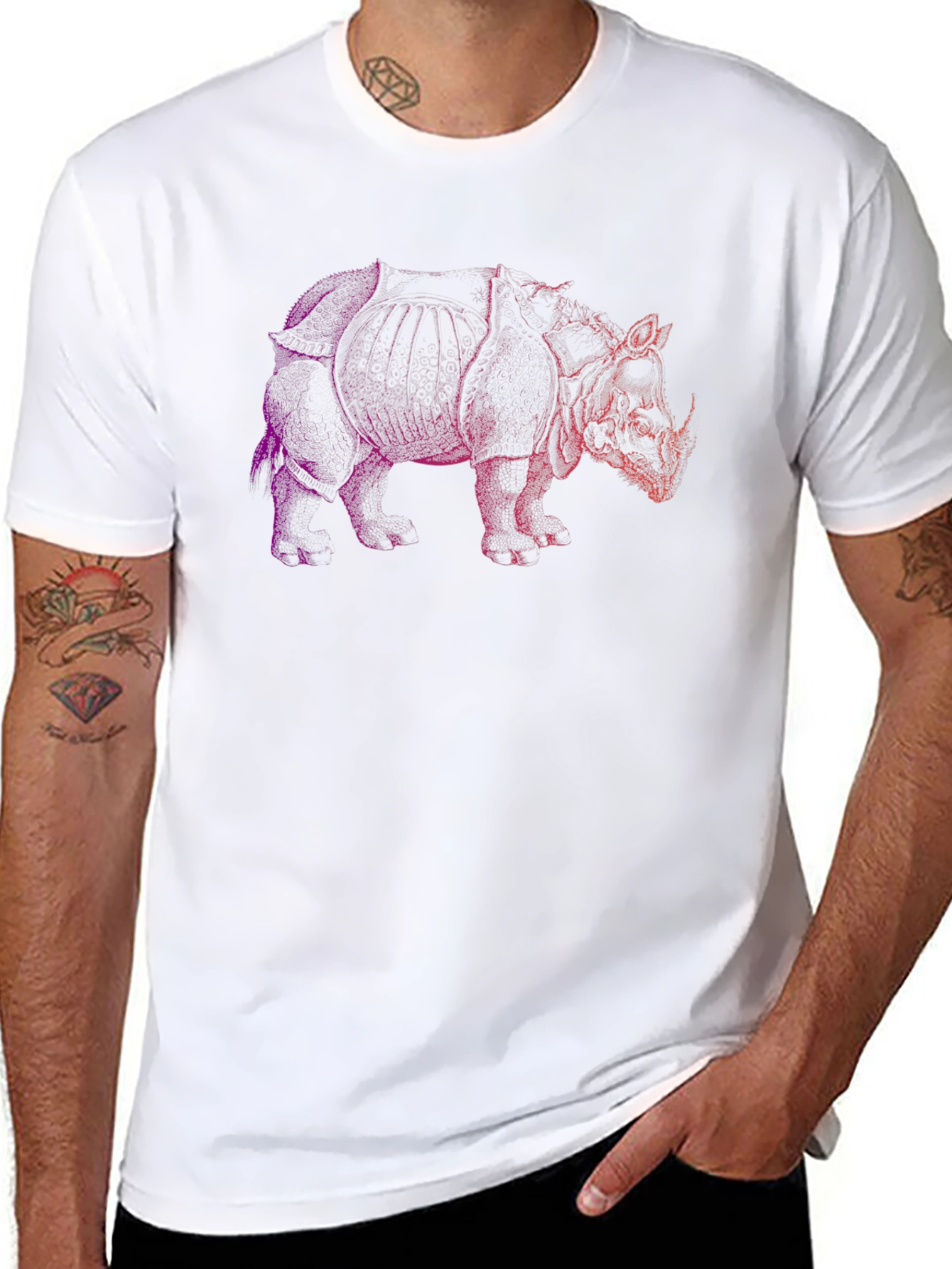 Rhinoceros Graphic Tee - Bold Animal Print Shirt
