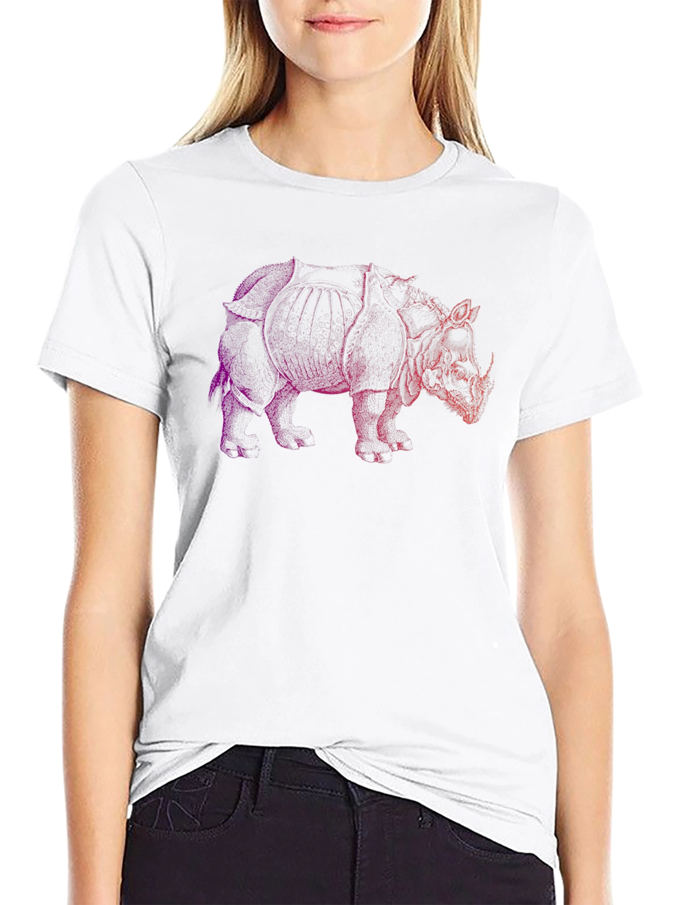 Rhinoceros Graphic Tee - Bold Animal Print Shirt