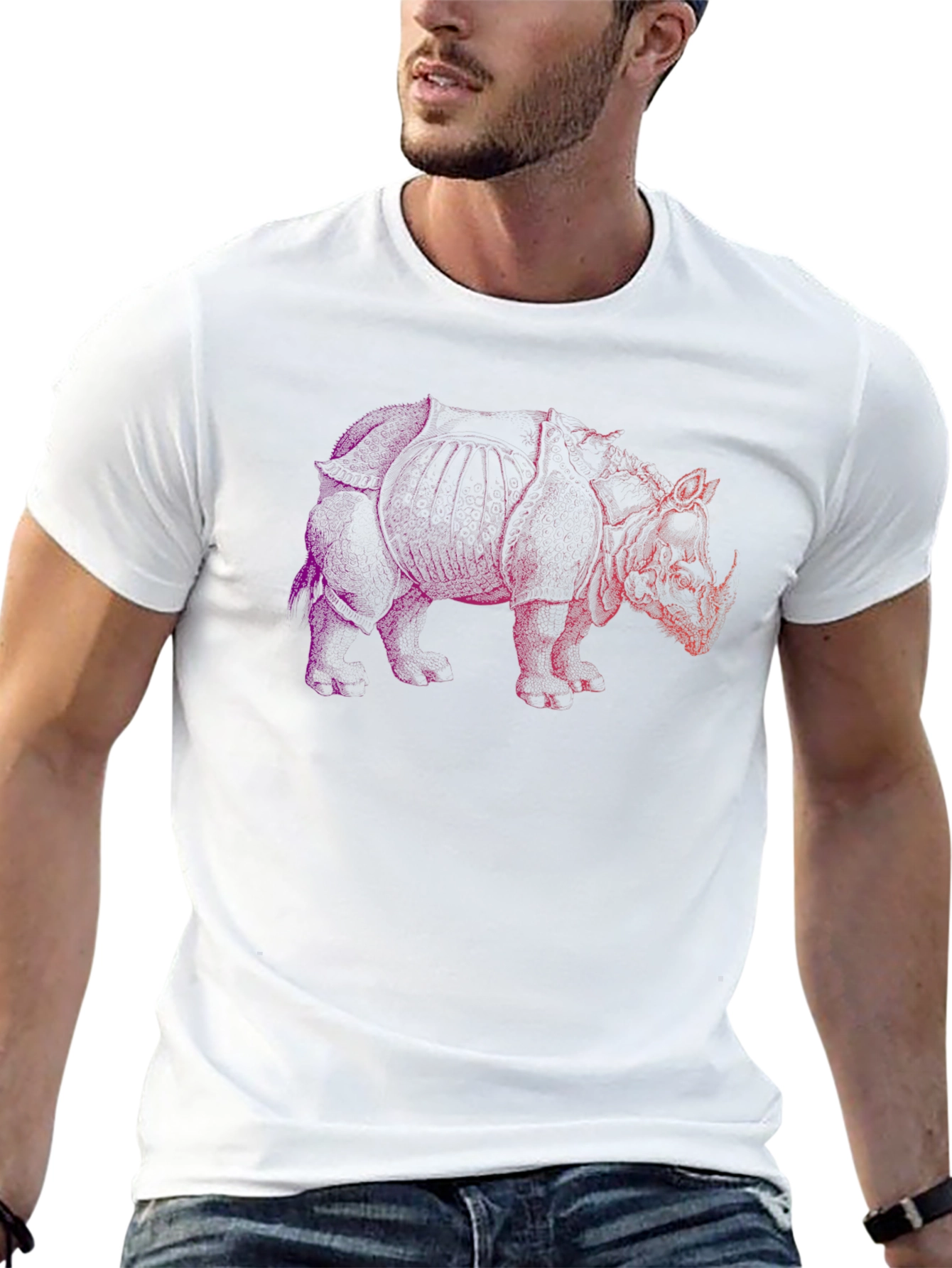 Rhinoceros Graphic Tee - Bold Animal Print Shirt