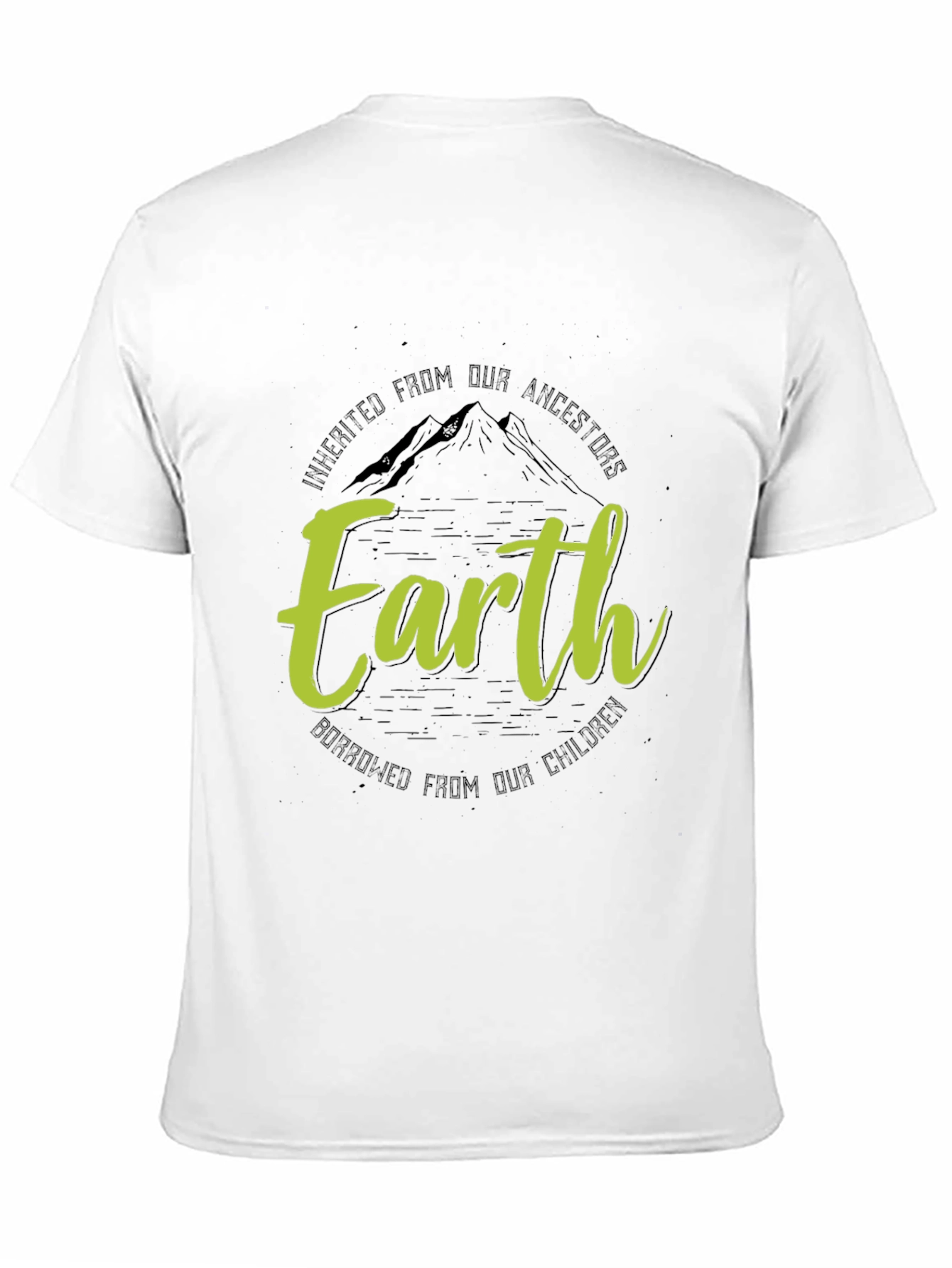 Earth Inherited Borrowed Mens Black Graphic Tee
