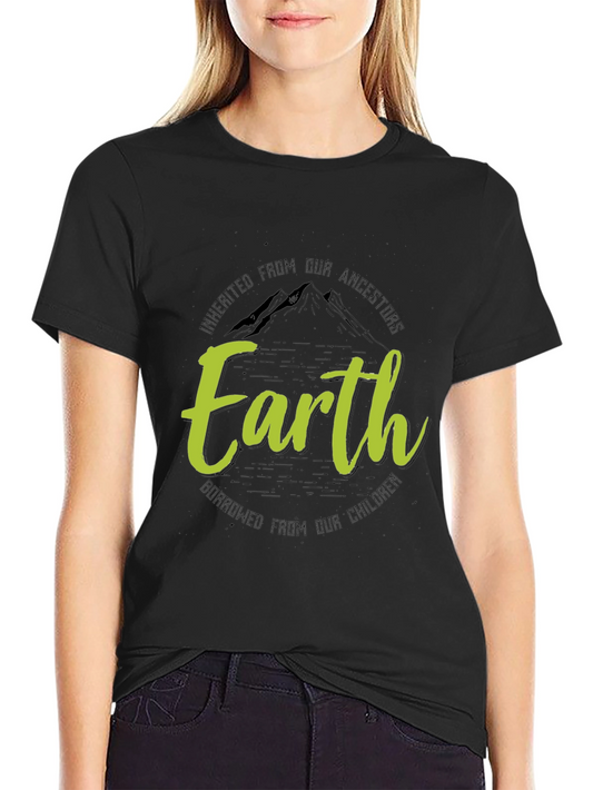 Earth Inherited Borrowed Mens Black Graphic Tee