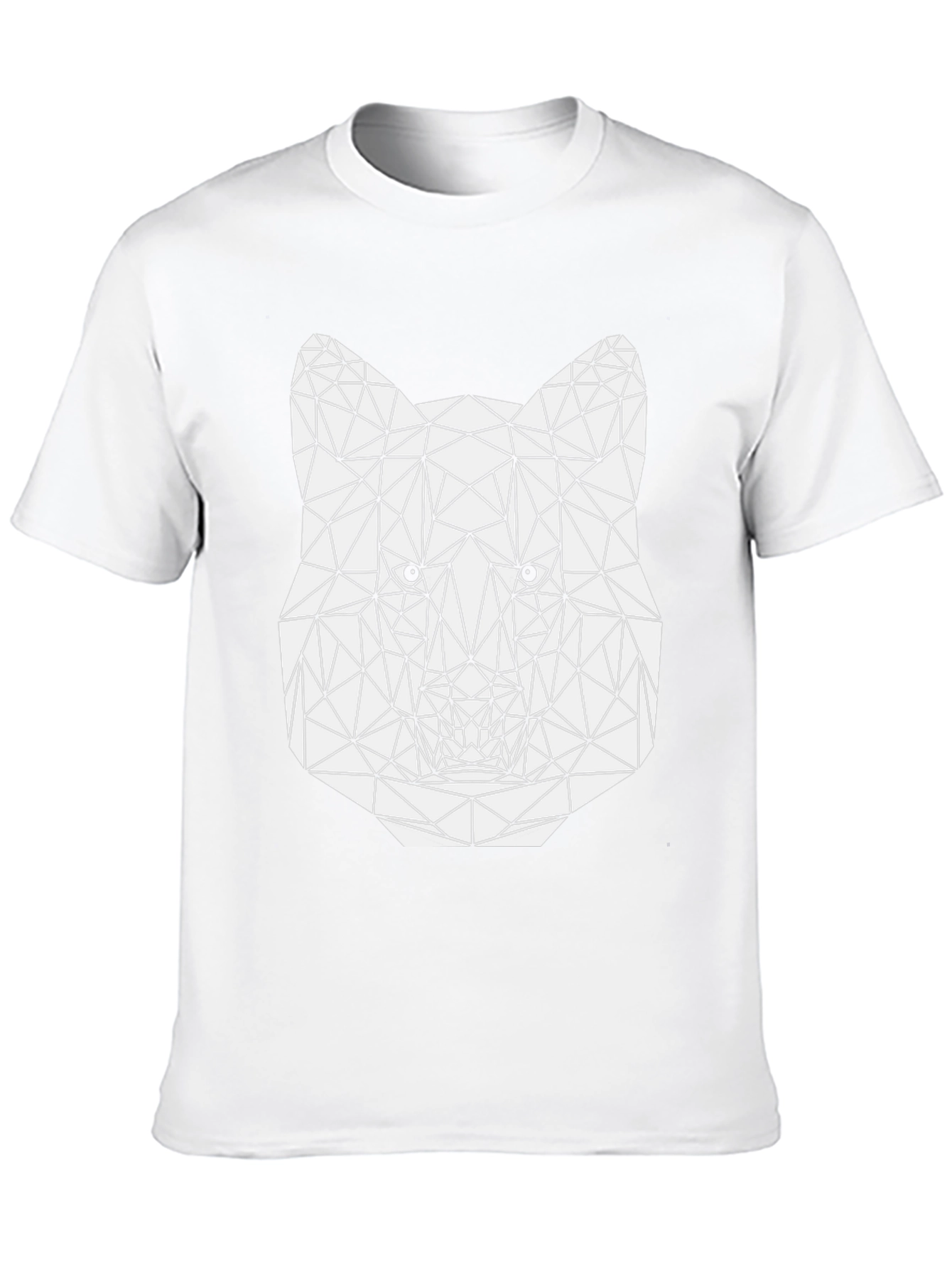 Geometric Wolf Graphic Tee - Stylish Mens Black T-Shirt