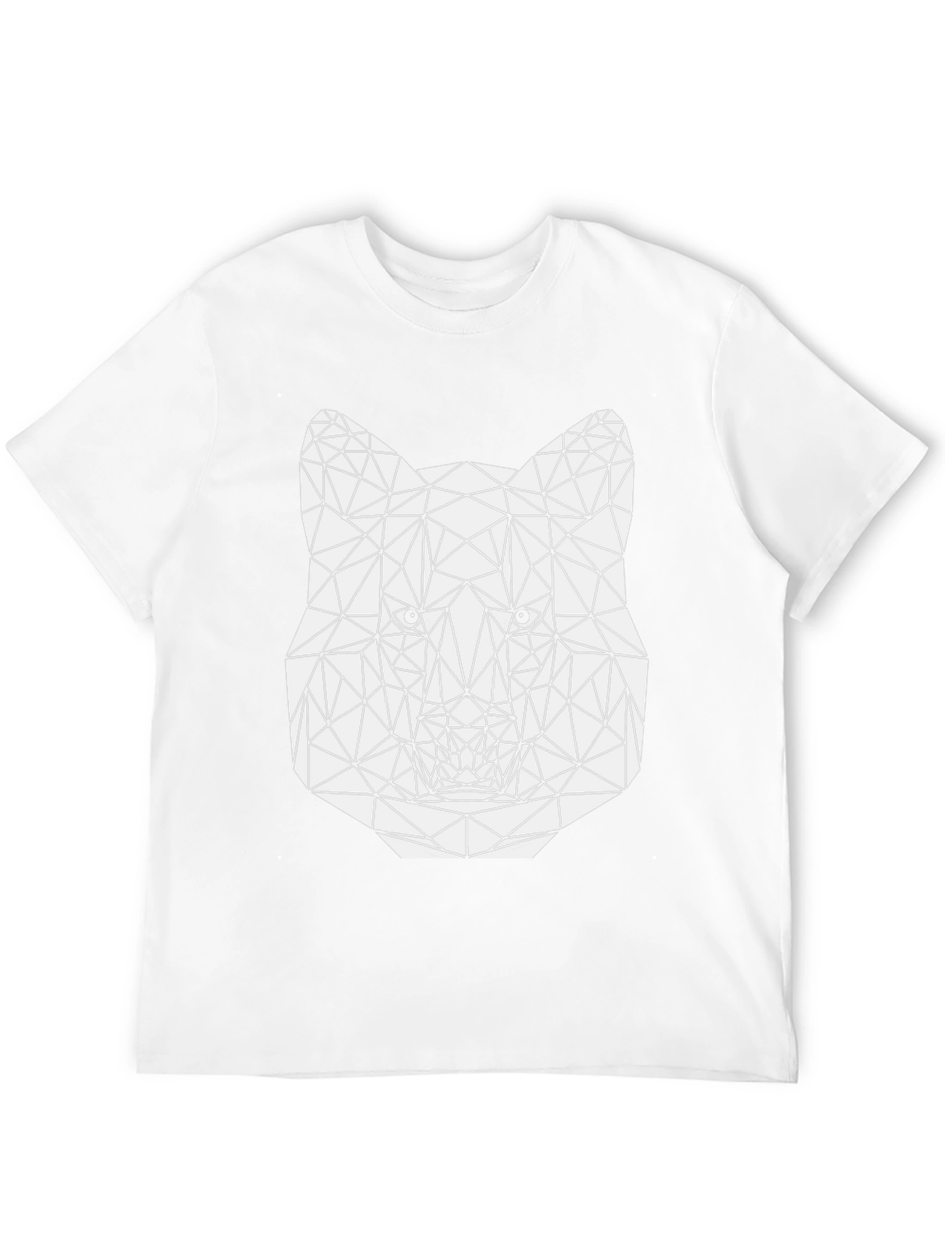 Geometric Wolf Graphic Tee - Stylish Mens Black T-Shirt
