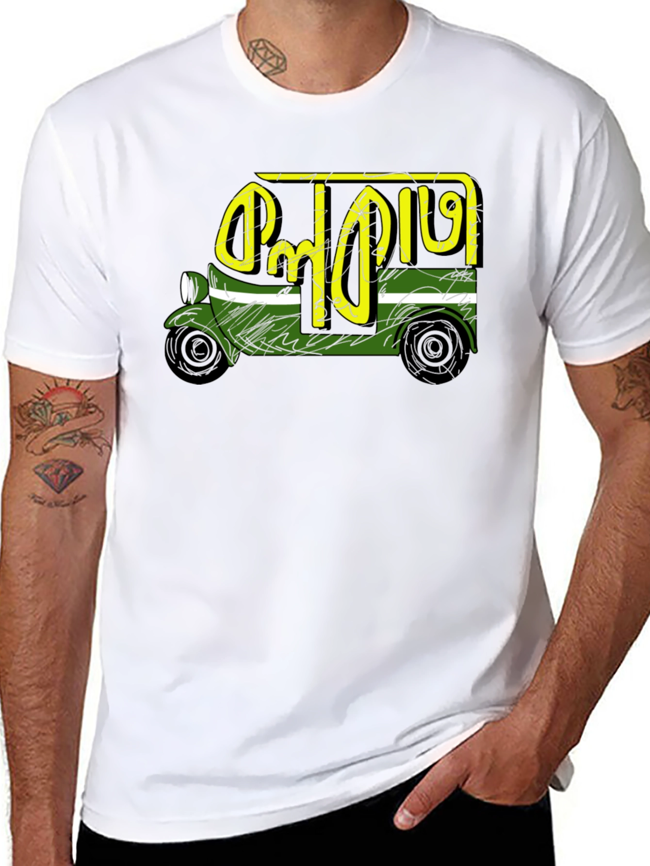 Cool Dhaka Rickshaw Art Tee