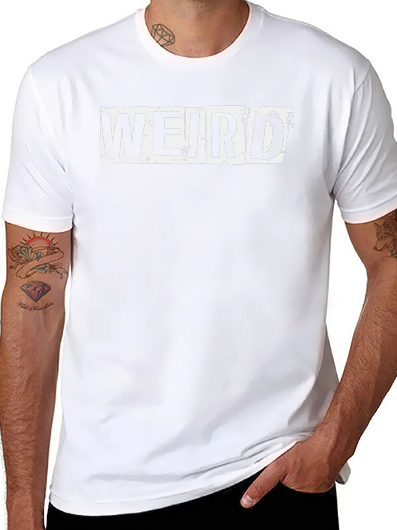 Weird Graphic Tee - Unisex Black Cotton T-Shirt