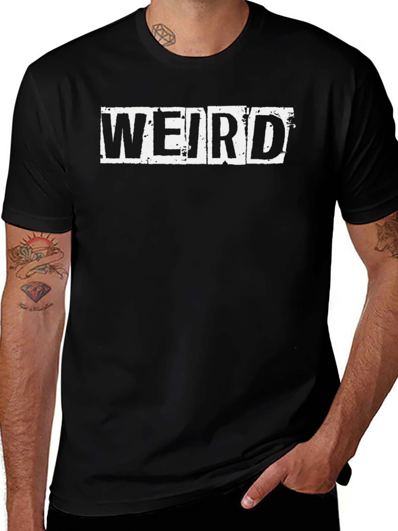 Weird Graphic Tee - Unisex Black Cotton T-Shirt