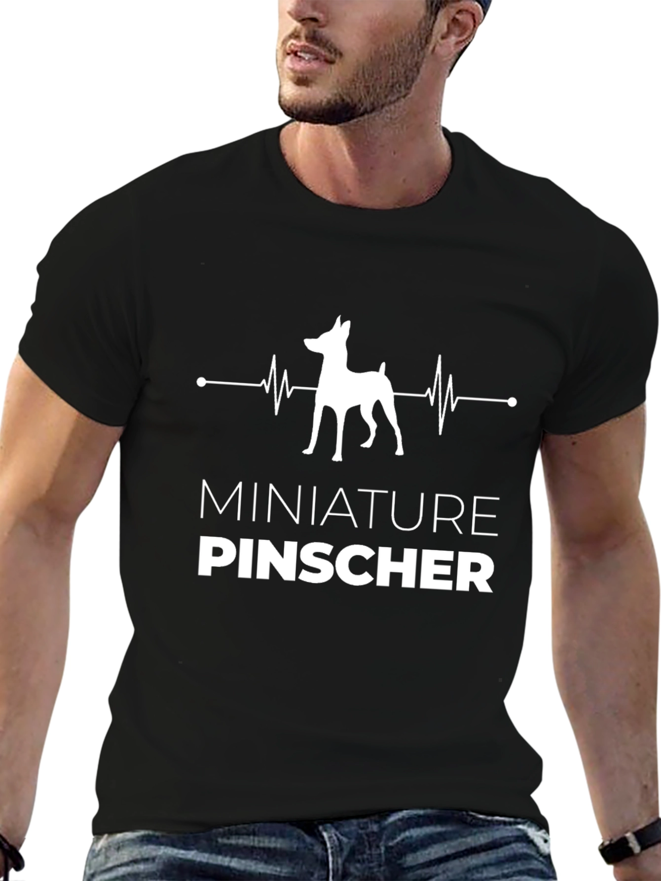 Miniature Pinscher Heartbeat Graphic T-Shirt