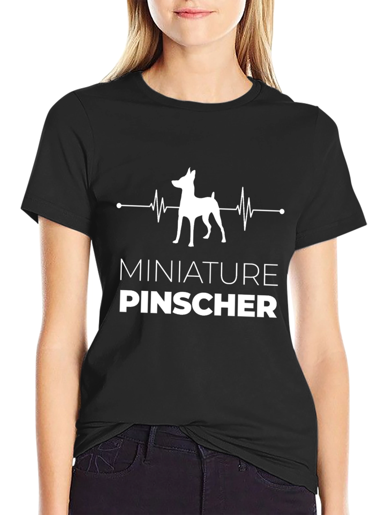 Miniature Pinscher Heartbeat Graphic T-Shirt
