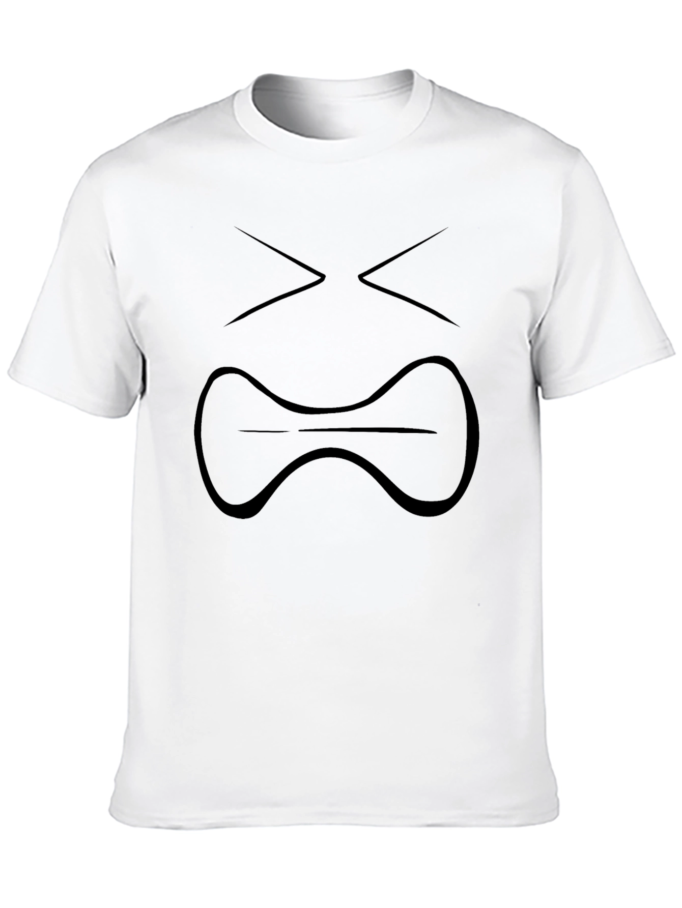 Black T-Shirt with Graphic Face Design